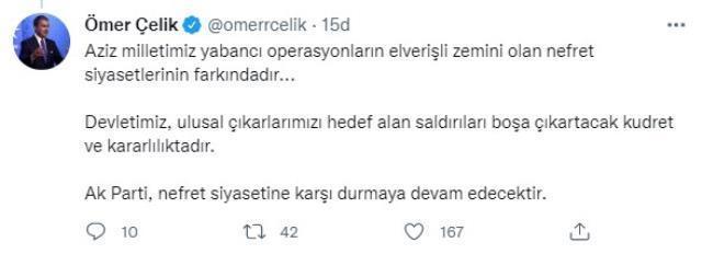 AK Parti Sözcü Ömer Çelik'ten Özdağ ve Soylu arasındaki polemiğe ilişkin açıklama