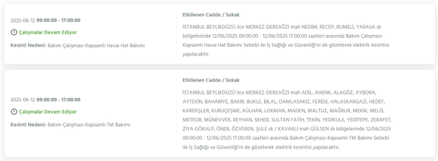 İstanbul BEYLİKDÜZÜ elektrik kesintisi! 12 Haziran Beylikdüzü elektrik kesintisi ne zaman bitecek, elektrikler ne zaman gelecek?