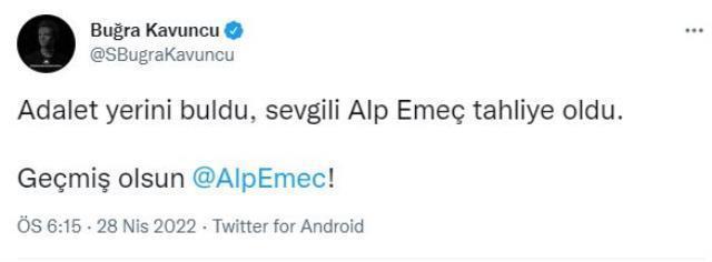 Cumhurbaşkanına hakaretten tutuklanan İYİ Partili Alp Emeç tahliye edildi