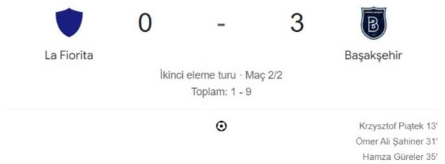 La Fiorita Başakşehir maçı kaç kaç, bitti mi? MAÇ SKORU! La Fiorita Başakşehir maçı kaç kaç, canlı maç skoru!