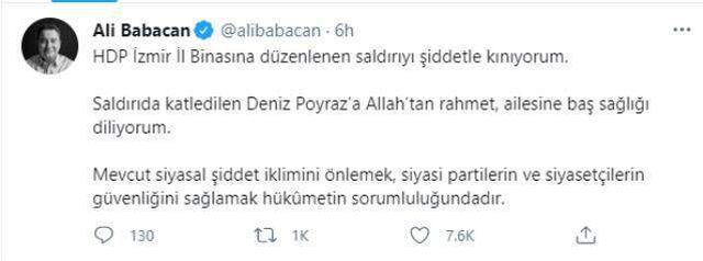 HDP İzmir İl Başkanlığı'na saldırıya siyasilerden sert tepki