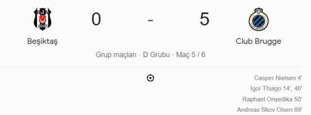 Beşiktaş - Club Brugge maçı kaç kaç, bitti mi? MAÇ SONUCU! Beşiktaş - Club Brugge maçı kaç kaç, canlı maç skoru! Canlı maç anlatımı!