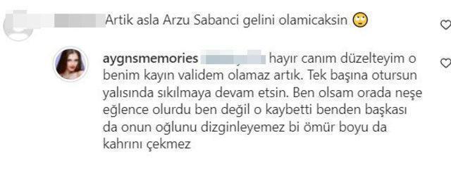 Aygün Aydın'dan tangasını gösterdiği fotoğrafın altına gelen Arzu Sabancı yorumuna olay yanıt