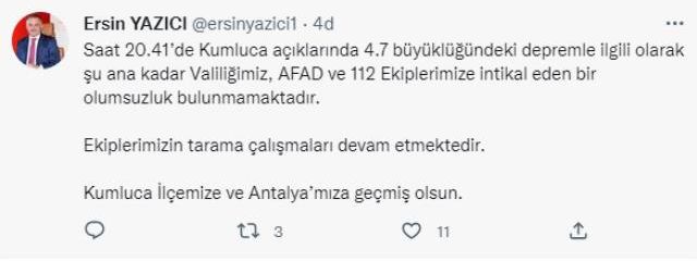 Son Dakika: Antalya'da 4.7 büyüklüğünde deprem! Şiddetli sarsıntı çevre illerden de hissedildi