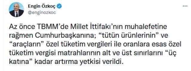 Sigara ve otomobil vergisine yeni düzenleme! Cumhurbaşkanı'na vergileri üç katına kadar artırma yetkisi verildi