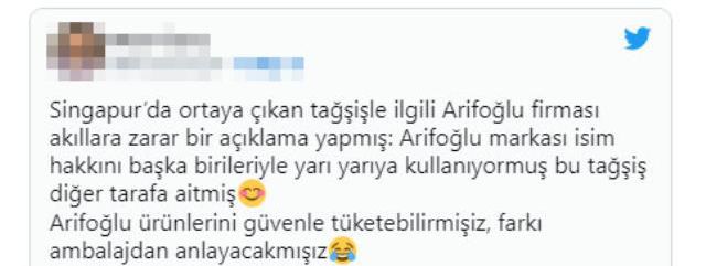 Singapur'da ürünleri toplatılan Arifoğlu şirketinden açıklama geldi! Kullanılan ifadeler sosyal medyada tepki çekti