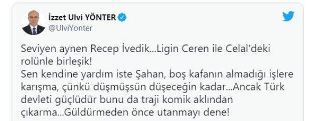 Şahan Gökbakar'dan MHP'li Yönter'in 'Seviyen aynen Recep İvedik' sözlerine videolu yanıt: Kimin seviyesi öyle acaba?