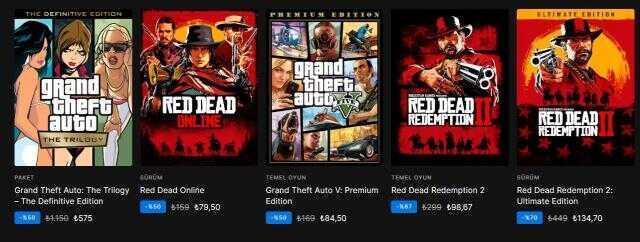 Rockstar Games oyunları Epic Games'te indirime girdi! Red Dead Redemption 2, 98 TL oldu