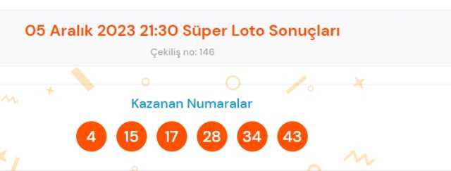 Süper Loto sonuçları açıklandı! 5 Aralık Süper Loto kazanan numaralar neler? Süper Loto sonuçlarına ne zaman, nereden bakılır?