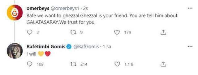 Galatasaraylı taraftar, Gomis'ten Ghezzal transferi için yardım istedi! Fransız yıldızdan cevap gecikmedi