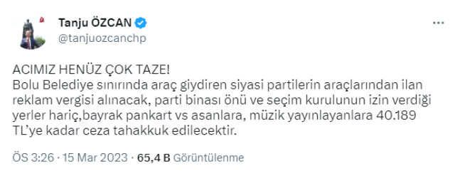 Tanju Özcan, seçim araçlarından reklam vergisi alınacağını duyurdu