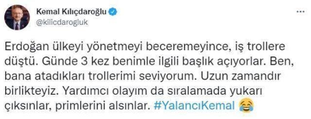 Kılıçdaroğlu 'Yalancı Kemal' etiketiyle paylaştı: Yardımcı olayım da sıralamada yukarı çıksınlar