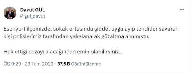 İstanbul Valisi, sokak ortasında kadını döven şüphelinin gözaltına alındığını duyurdu