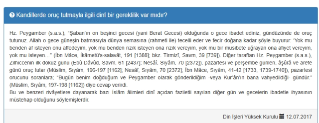 Berat Kandili orucu var mı, Berat Kandili'nde oruç tutulur mu (Diyanet?)