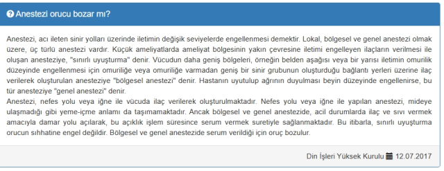 Lokal anestezi orucu bozar mı?