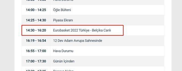 Belçika - Türkiye canlı izle! EuroBasket Türkiye canlı izleme linki!