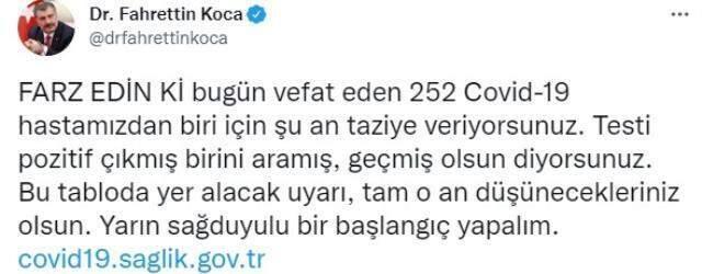 Son Dakika: Türkiye'de 31 Ağustos günü koronavirüs nedeniyle 252 kişi vefat etti, 21 bin 893 yeni vaka tespit edildi