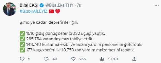 THY, deprem bölgesinden ücretsiz tahliye uçuşlarını 1 Mart'a kadar uzattı