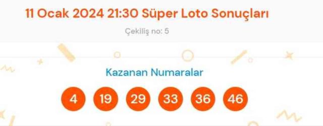 Süper Loto sonuçları açıklandı! 11 Ocak Süper Loto kazanan numaralar neler? Süper Loto sonuçlarına ne zaman, nereden bakılır?
