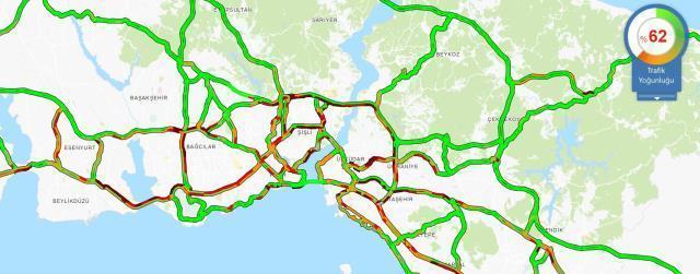 İSTANBUL TRAFİĞİNDE SON DURUM HAVADAN GÖRÜNTÜLENDİ (1)
