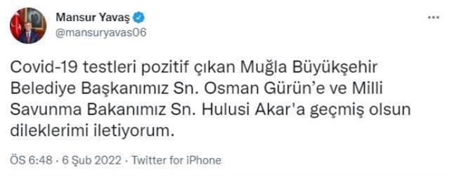 Son Dakika: Milli Savunma Bakanı Hulusi Akar koronavirüse yakalandı