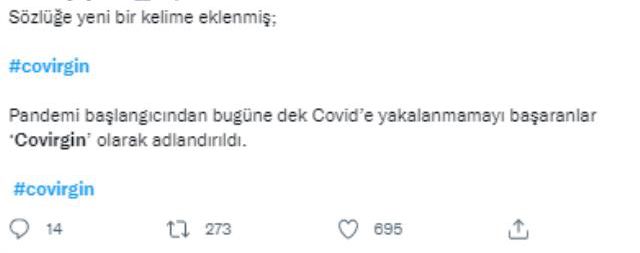 Koronavirüse yakalanmayan kişiler için kullanılan ''Covirgin'' kelimesinin sözlüğe girdiği iddiası