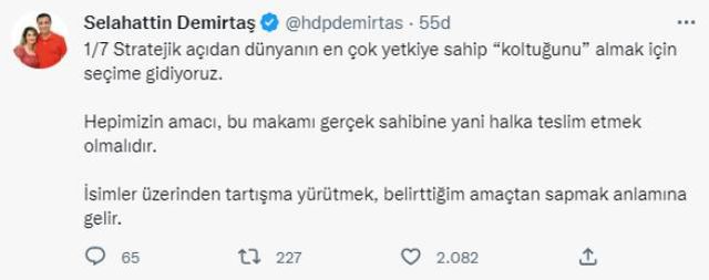 Seçimler yaklaşırken Selahattin Demirtaş'tan muhalefete çağrı: Artık kısır tartışmalara son verme zamanı