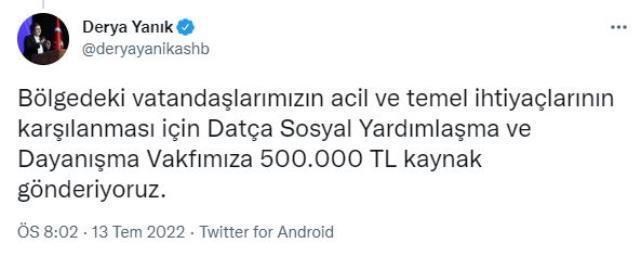 Datça'daki yangında yaralar sarılıyor! Bakanlıktan evleri tahliye edilen ailelere 3 bin TL nakit desteği