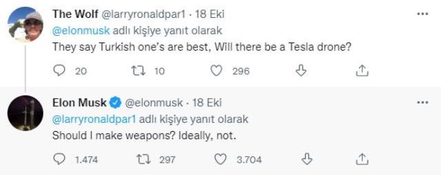 Musk'tan 'En iyisi Türk İHA'ları, sen de üretecek misin?' sorusuna dikkat çeken yanıt