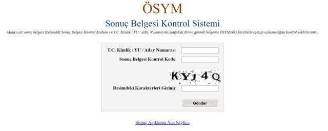 Sonuç belgesi kontrol kodu nereden öğrenilir? ÖSYM sonuç belgesi kontrol kodu nerede?