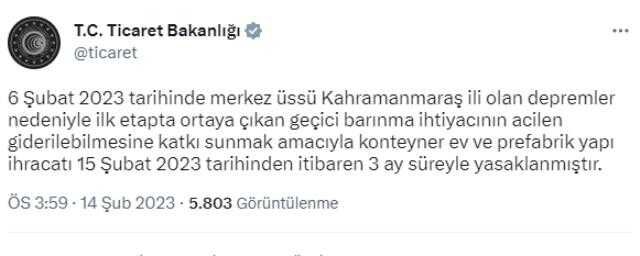 Konteyner ev ve prefabrik yapı ihracatı 3 ay yasaklandı
