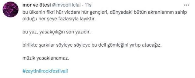 Ünlü isimler, Zeytinli Rock Festivali'nin iptal edilmesine tepki gösterdi