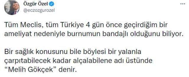 Özgür Özel'in ameliyat olduğunu bilmeyen Melih Gökçek pot kırdı: Burnunu kırmışlar nasıl üzüldüm
