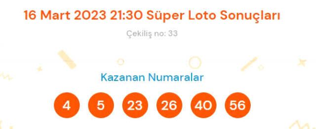 Süper Loto sonuçları açıklandı 16 Mart Süper Loto kazanan numaralar neler? Süper Loto sonuçlarına ne zaman, nereden bakılır?