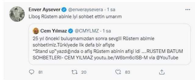 Cem Yılmaz ve Enver Aysever sosyal medyada birbirlerine girdi