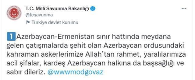 Son Dakika! Ermenistan'ın provokasyonlarıyla başlayan çatışmalarda 50 Azerbaycan askeri şehit oldu