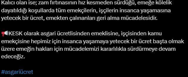 Asgari ücret zammına bir tepki de KESK'ten geldi: Tek kelimeyle rezalet