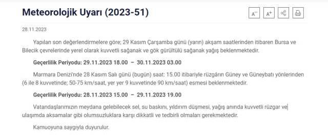Bursa yarın okullar tatil mi 29 Kasım?