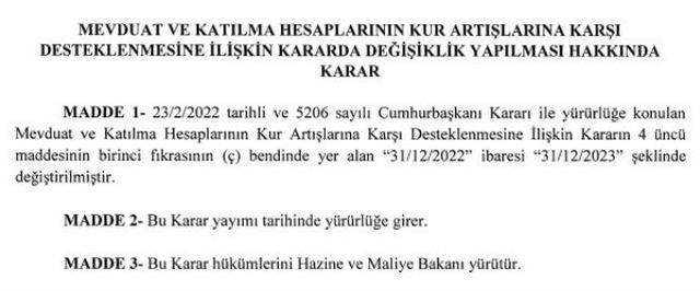 Resmi Gazete'de yayınlandı! Kur korumalı mevduatta yeni uygulama yürürlükte