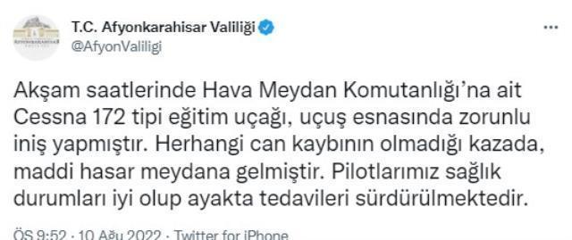 Afyonkarahisar'da sivil eğitim uçağı düştü: 2 yaralı