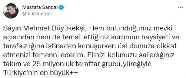 Mustafa Sandal'dan TFF Başkanı Mehmet Büyükeşi'ye olay sözler: Elinize kolunuza hakim olun