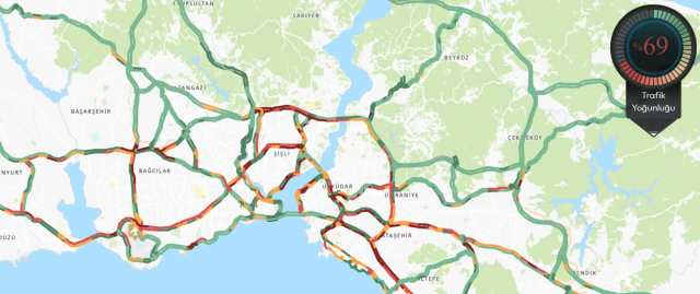 Trafik durumu haritası (CANLI) 7 Mayıs İstanbul'da trafik yoğunluğu yüzde kaç?