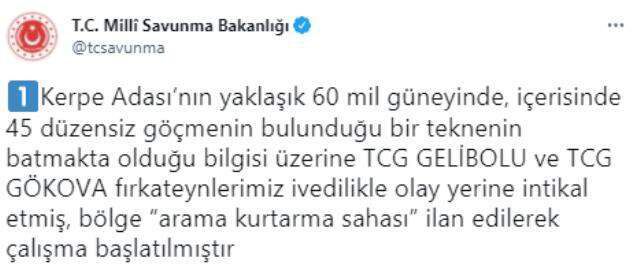 Son Dakika: Kaş açıklarında içerisinde 45 göçmenin bulunduğu tekne battı, arama kurtarma çalışmaları devam ediyor