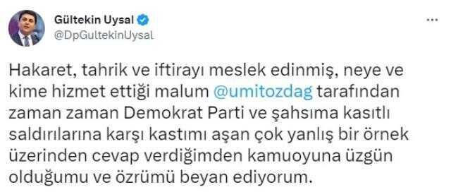 Sosyal medyada birbirlerine girdiler! Gültekin Uysal'ın Ümit Özdağ için kullandığı ifade büyük tepki çekti
