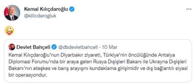 Bahçeli'den Kılıçdaroğlu'nun emojili paylaşımına yanıt