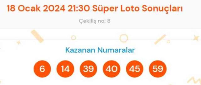 Süper Loto sonuçları açıklandı! 18 Ocak Süper Loto kazanan numaralar neler? Süper Loto sonuçlarına ne zaman, nereden bakılır?