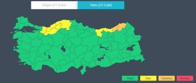 Meteoroloji 'Çok tedbirli olmalı' diyerek uyardı! Bugün için 11 ilde turuncu ve sarı kodlu alarm verildi