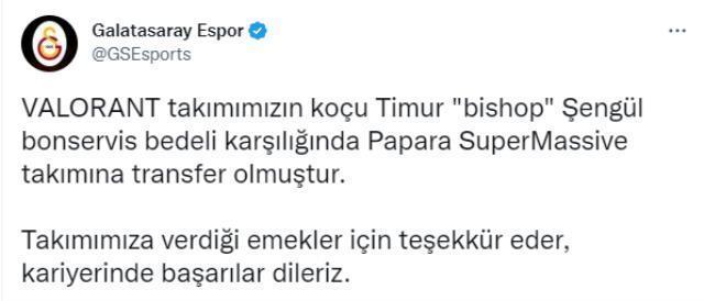 Galatasaray Espor, Valorant takım koçu bishop ile yollarını ayırdı
