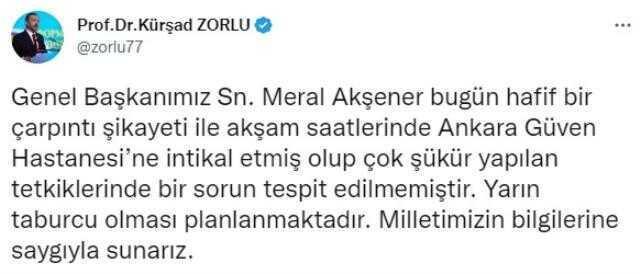 Son Dakika: İYİ Parti lideri Meral Akşener, kalp rahatsızlığı nedeniyle hastaneye kaldırıldı