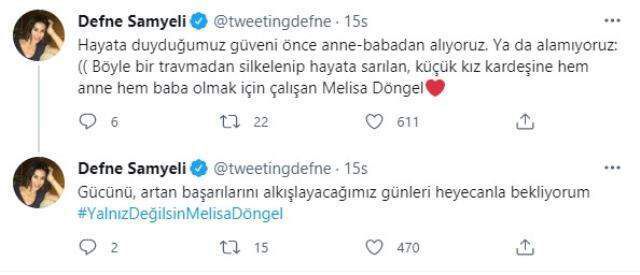 Babası tarafından istismar edildiği ileri sürülen oyuncu Melisa Döngel'e ünlü isimlerden destek paylaşımları yağdı